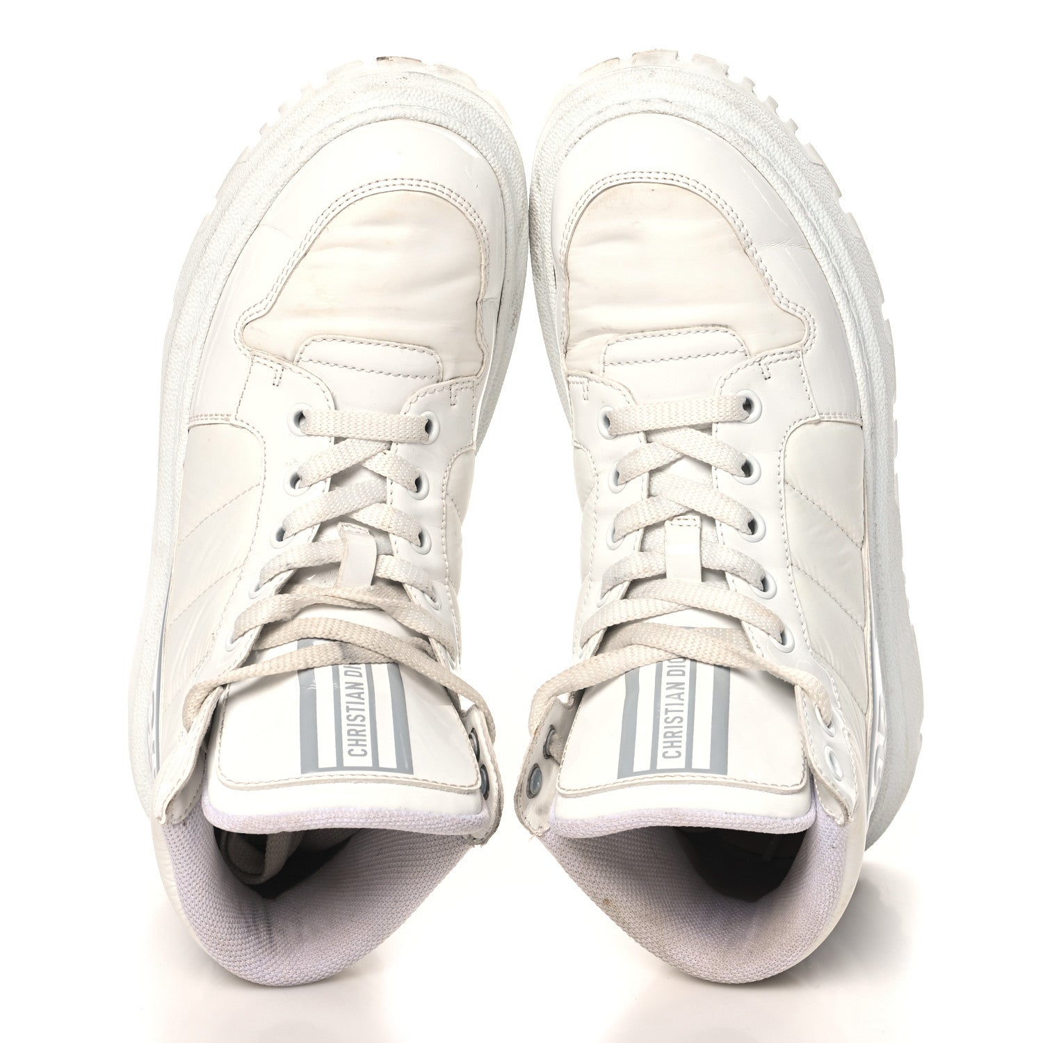 Christian Dior Nylon Fabric Womens D-Player High Top Sneakers 36 White Grey 2 of 11