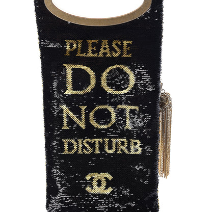 Chanel Sequin Do Not Disturb Minaudiere Clutch Black Gold 9 of 12