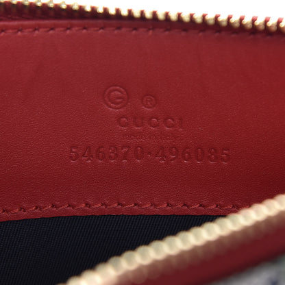 Gucci GG Supreme Monogram Blooms Small Zip Pouch Beige Blue Hibiscus Red 6 of 8