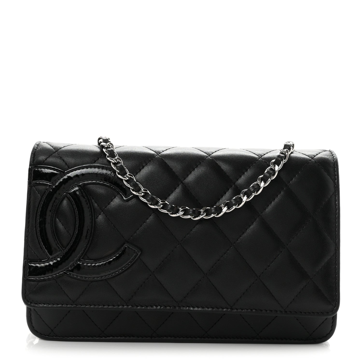 Chanel Calfskin Quilted Cambon Wallet on Chain WOC Black 1 of 12