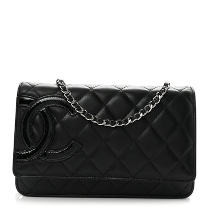 Chanel Calfskin Quilted Cambon Wallet on Chain WOC Black 1 of 12