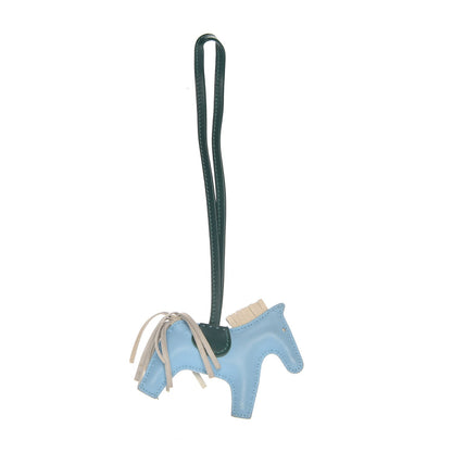 Hermes Milo Lambskin Grigri Rodeo Horse Bag Charm PM Celeste Malachite Craie 2 of 4