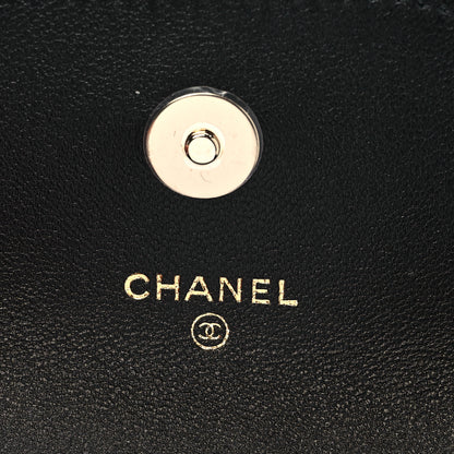 Chanel Lambskin Quilted Pearl Top Handle Clutch With Chain Black 6 of 11