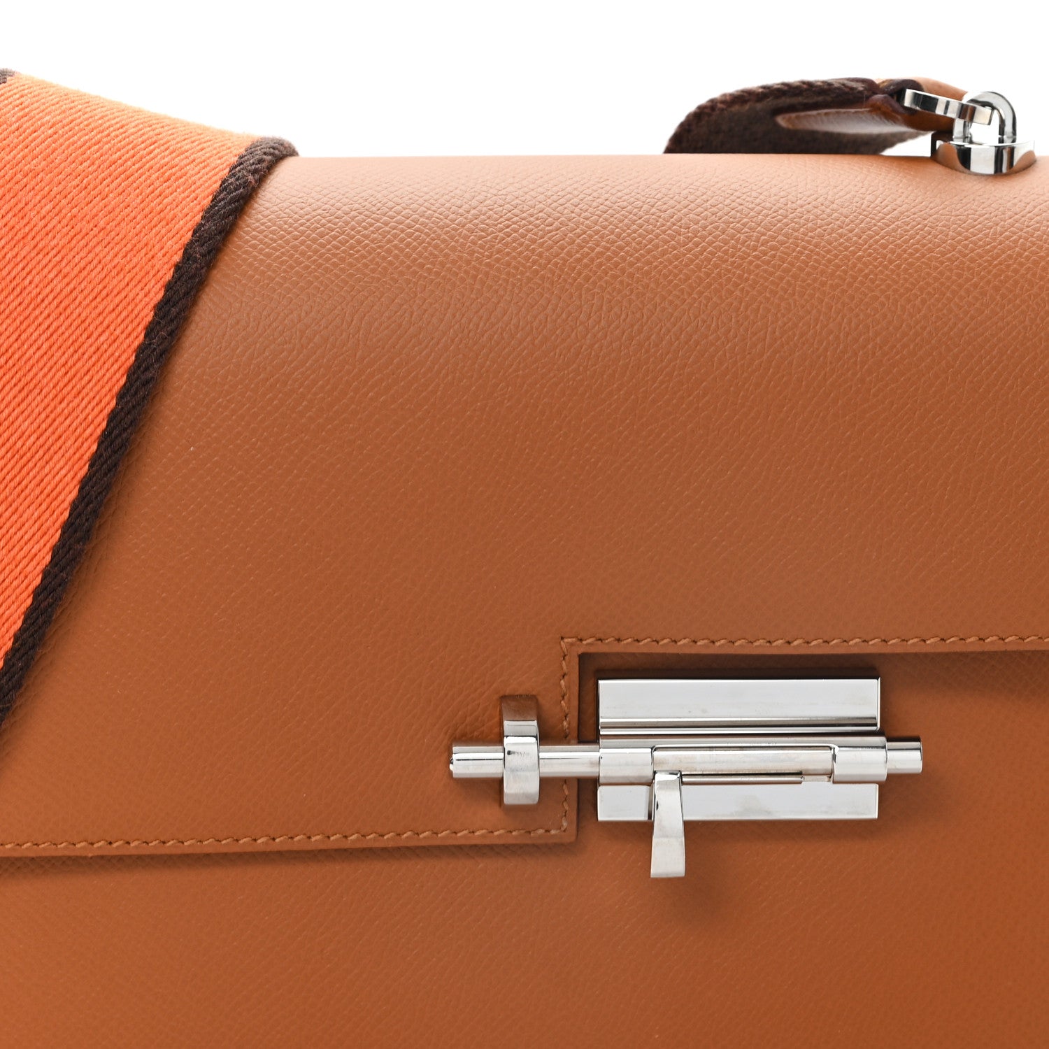 Hermes Epsom Verrou 21 Large Strap Gold Orange Ebene 8 of 10