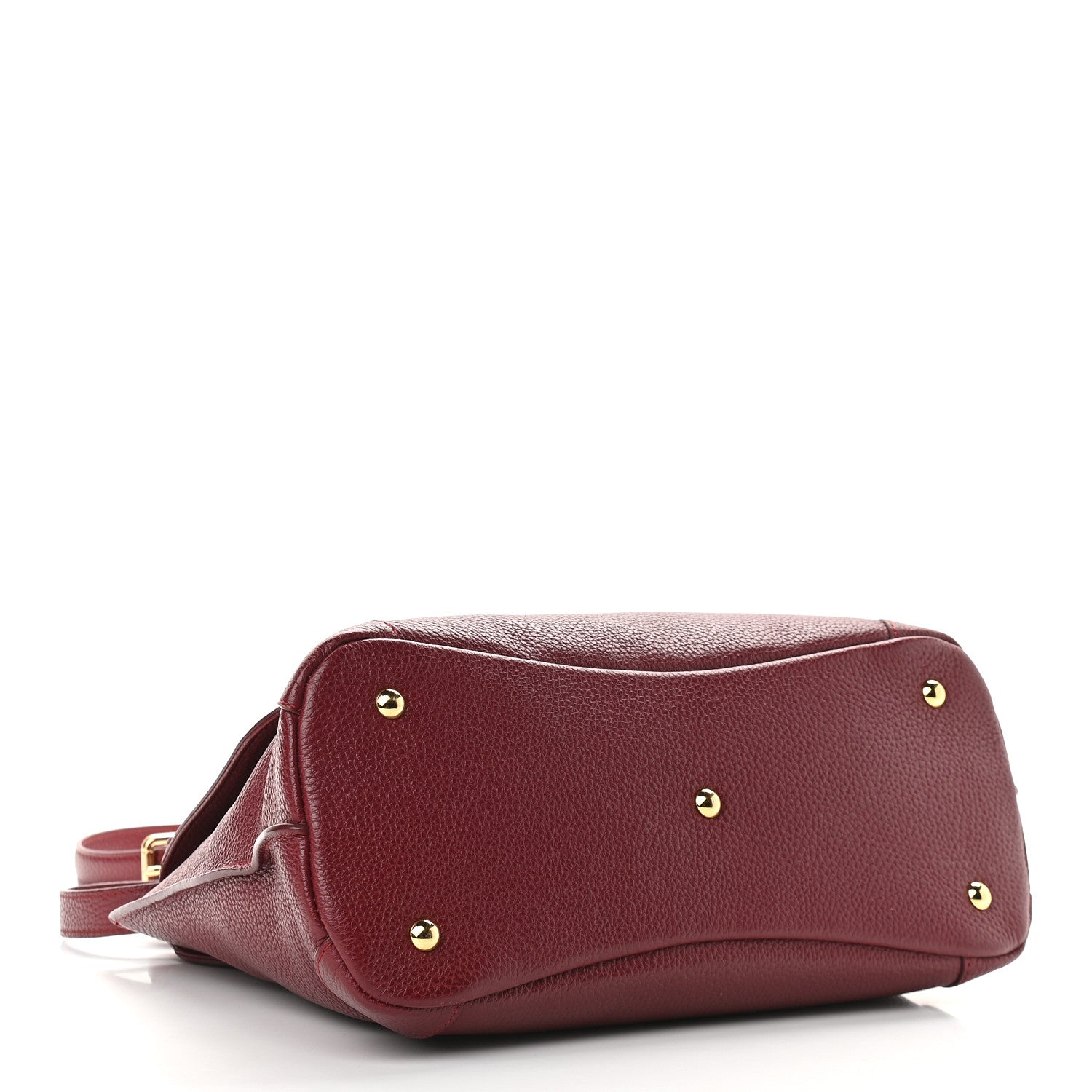 MCM Grained Calfskin First Lady Satchel Burgundy 4 of 8