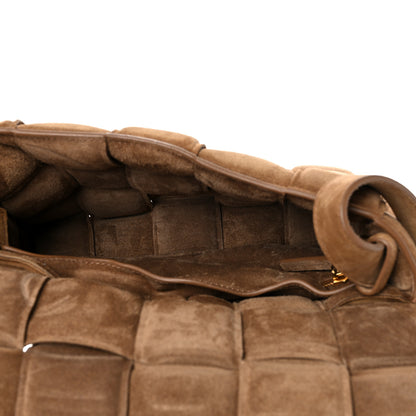 Bottega Veneta Suede Maxi Intrecciato Padded Cassette Crossbody Bag Taupe 7 of 9
