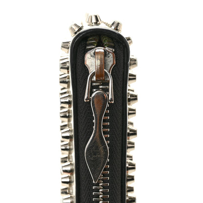 Christian Louboutin Metallic Patent Panettone Spiked Zip Around Wallet Silver 12 of 12