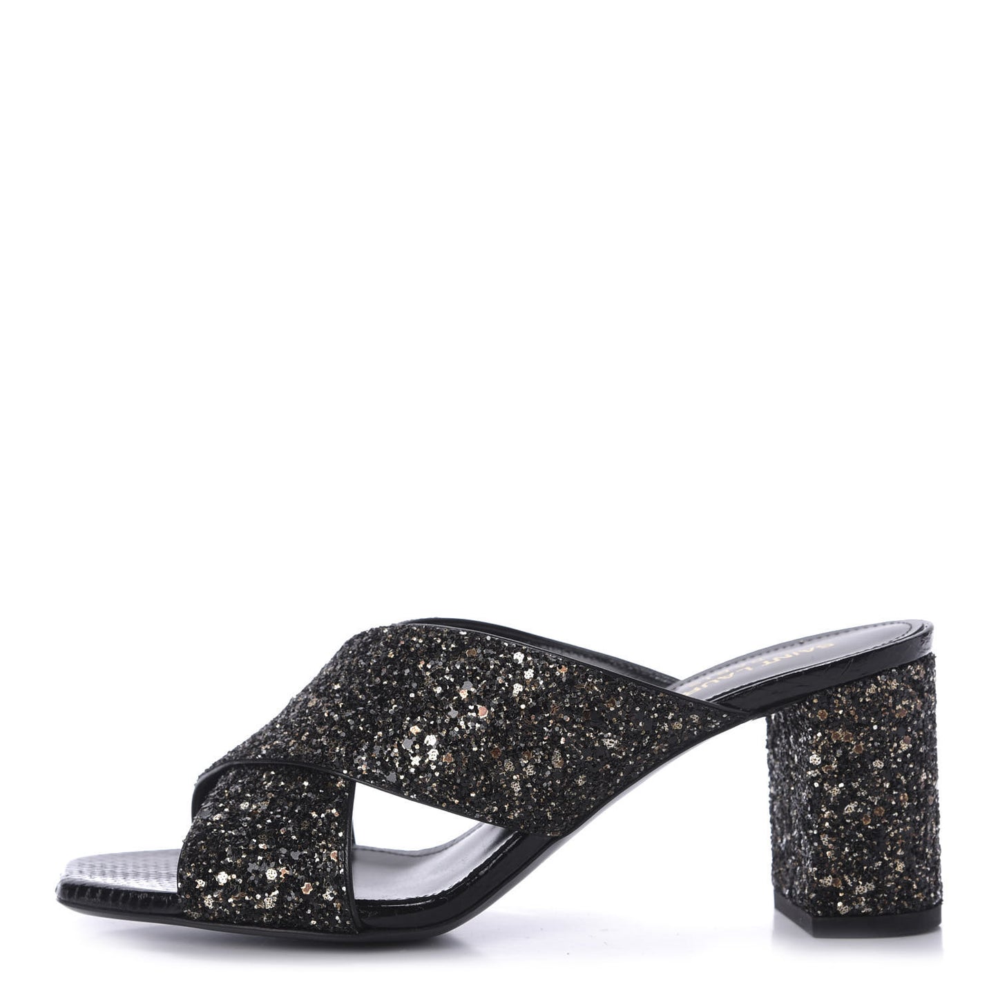 Glitter LouLou 70 Mule Sandals 37 Black Gold