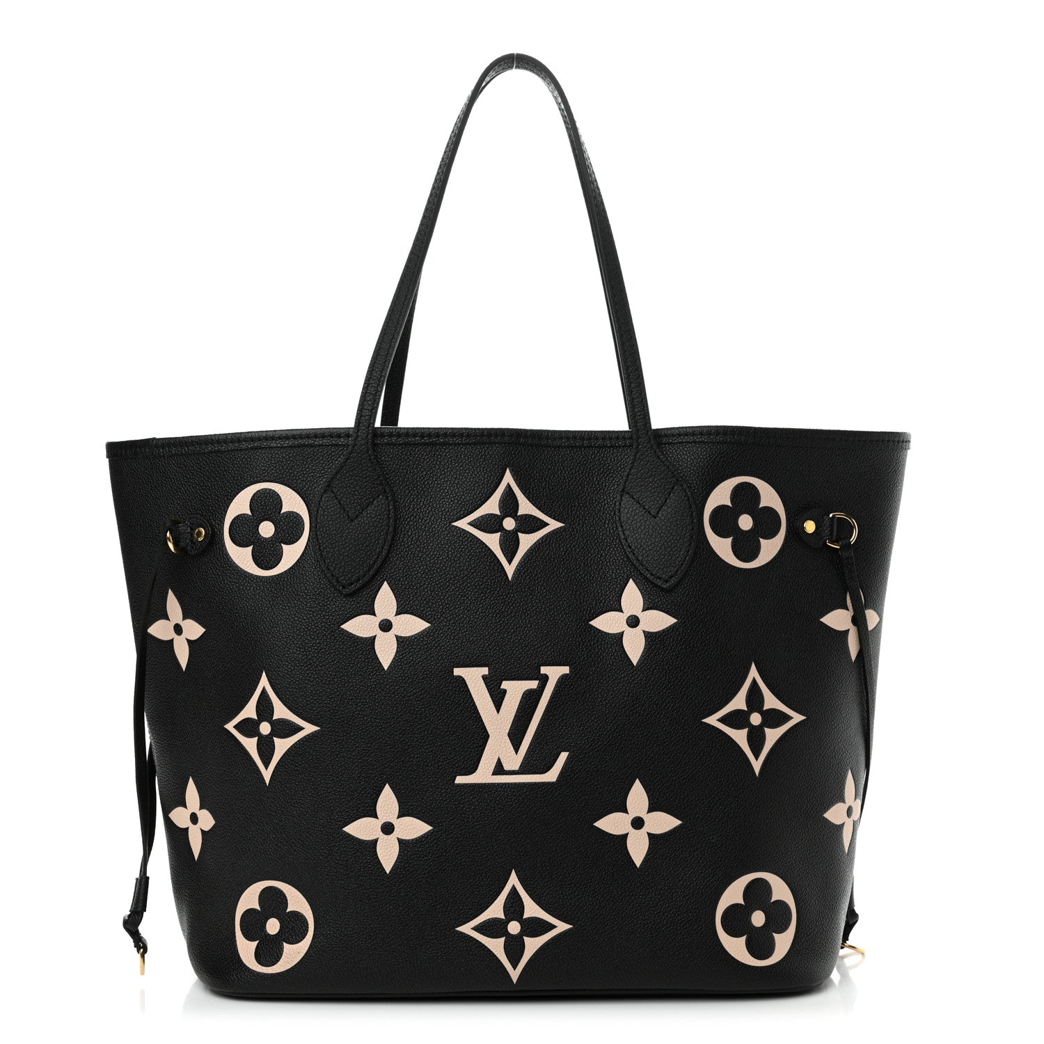 Louis Vuitton Empreinte Monogram Giant Neverfull MM Black Beige 1 of 10