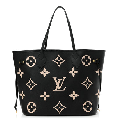 Louis Vuitton Empreinte Monogram Giant Neverfull MM Black Beige 1 of 10