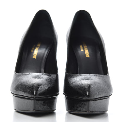 Saint Laurent Patent Grain de Poudre Janis 80 Escarpin Pumps 37 Black 2 of 14