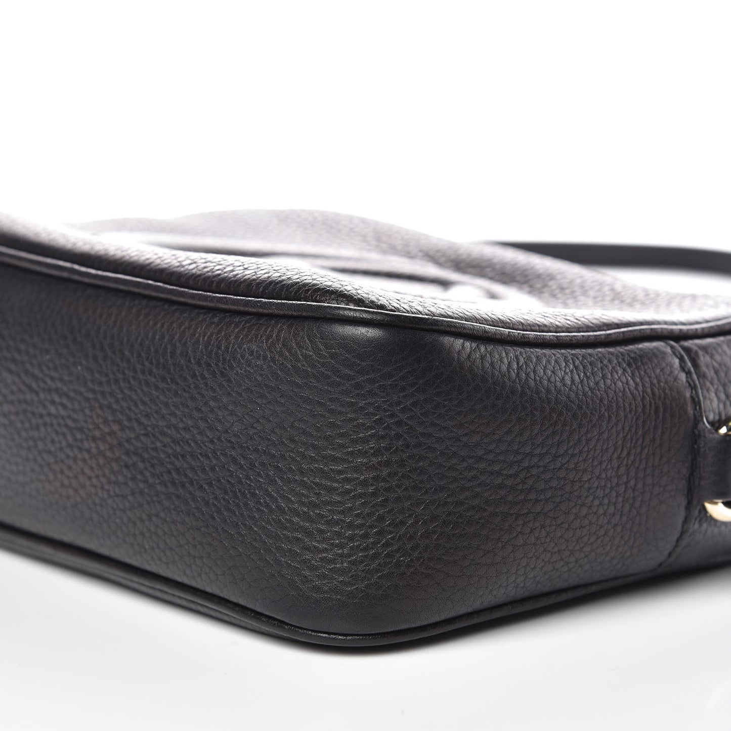 Pebbled Calfskin Small Soho Disco Bag Black