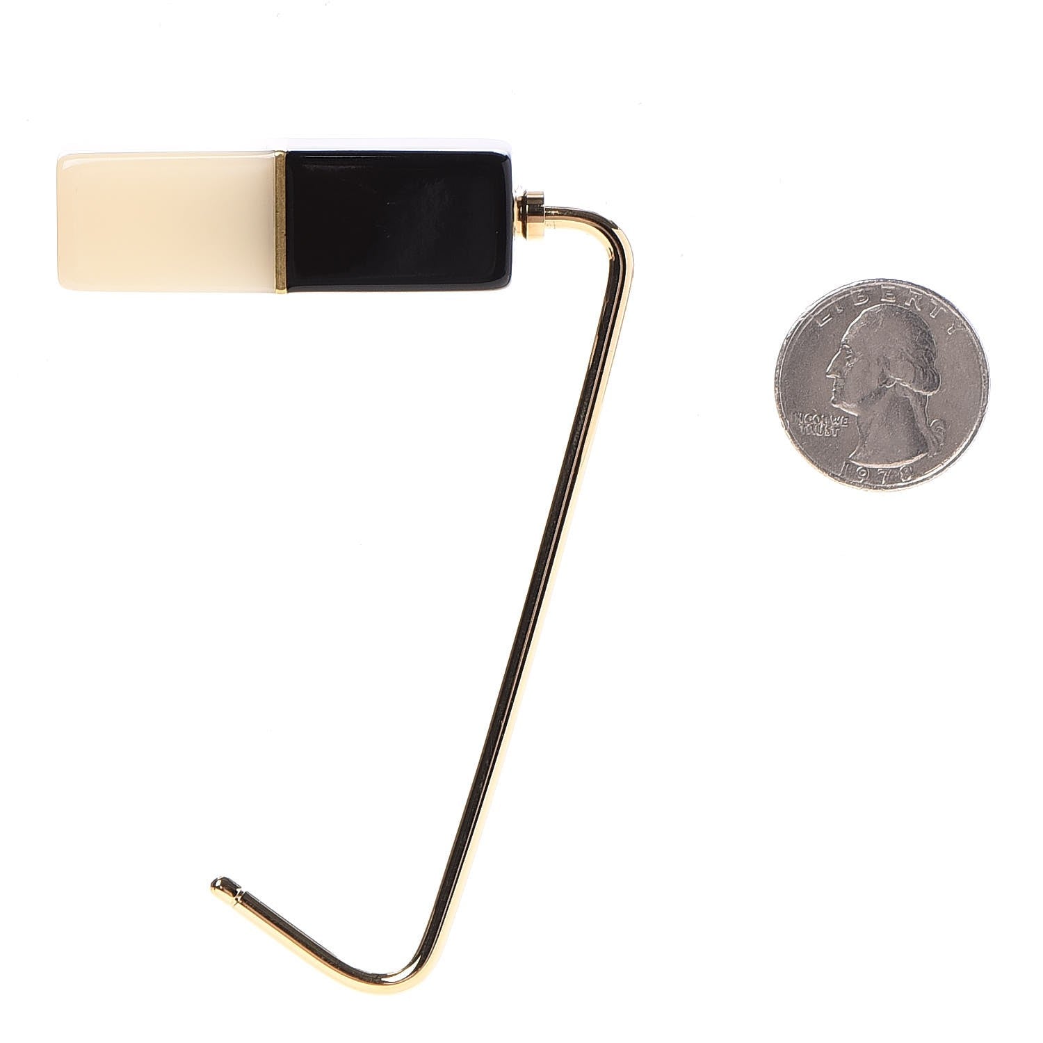 Chanel Resin CC Purse Hook Black White 2 of 3
