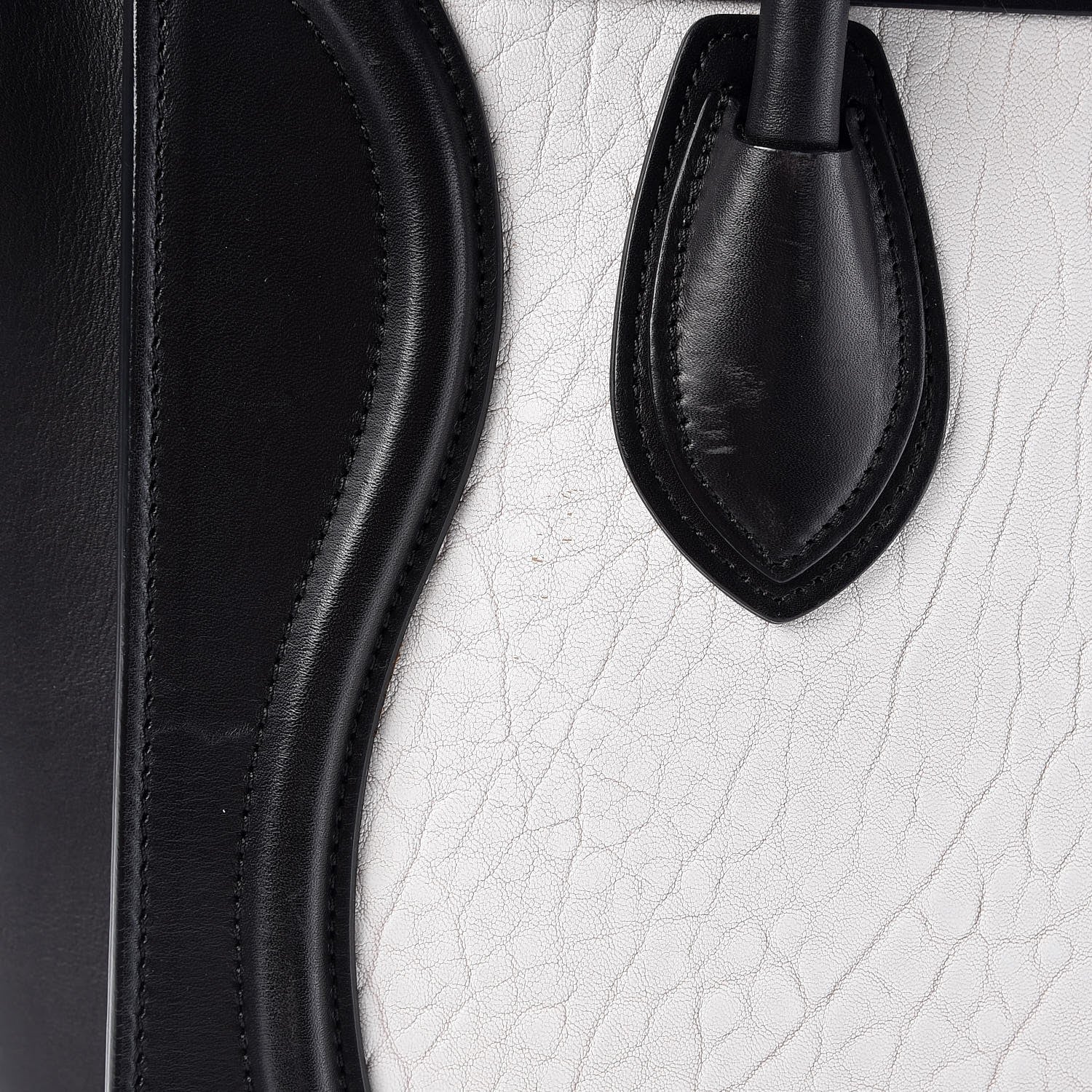 Celine Shrunken Lambskin Micro Bi-Color Luggage Black White 19 of 24