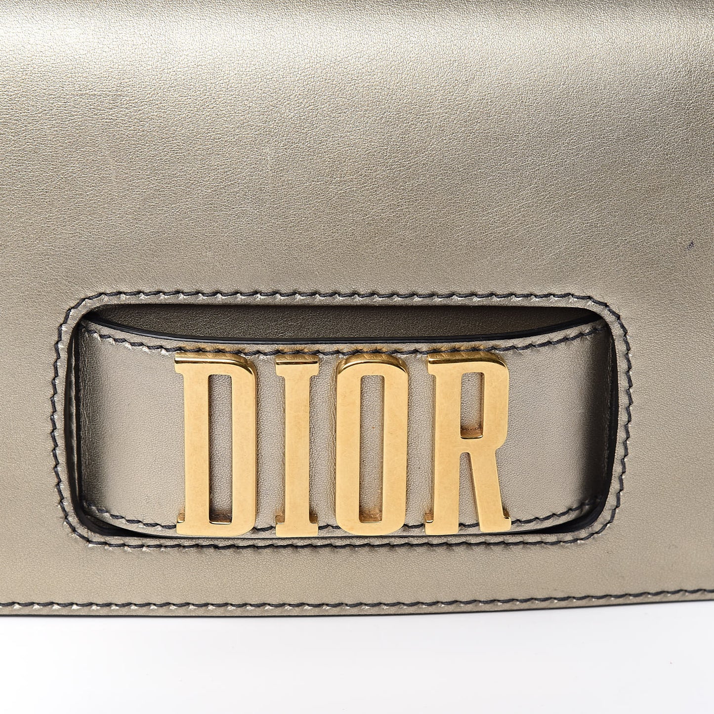 Metallic Smooth Calfskin Dio(r)evolution Flap Bag Gold