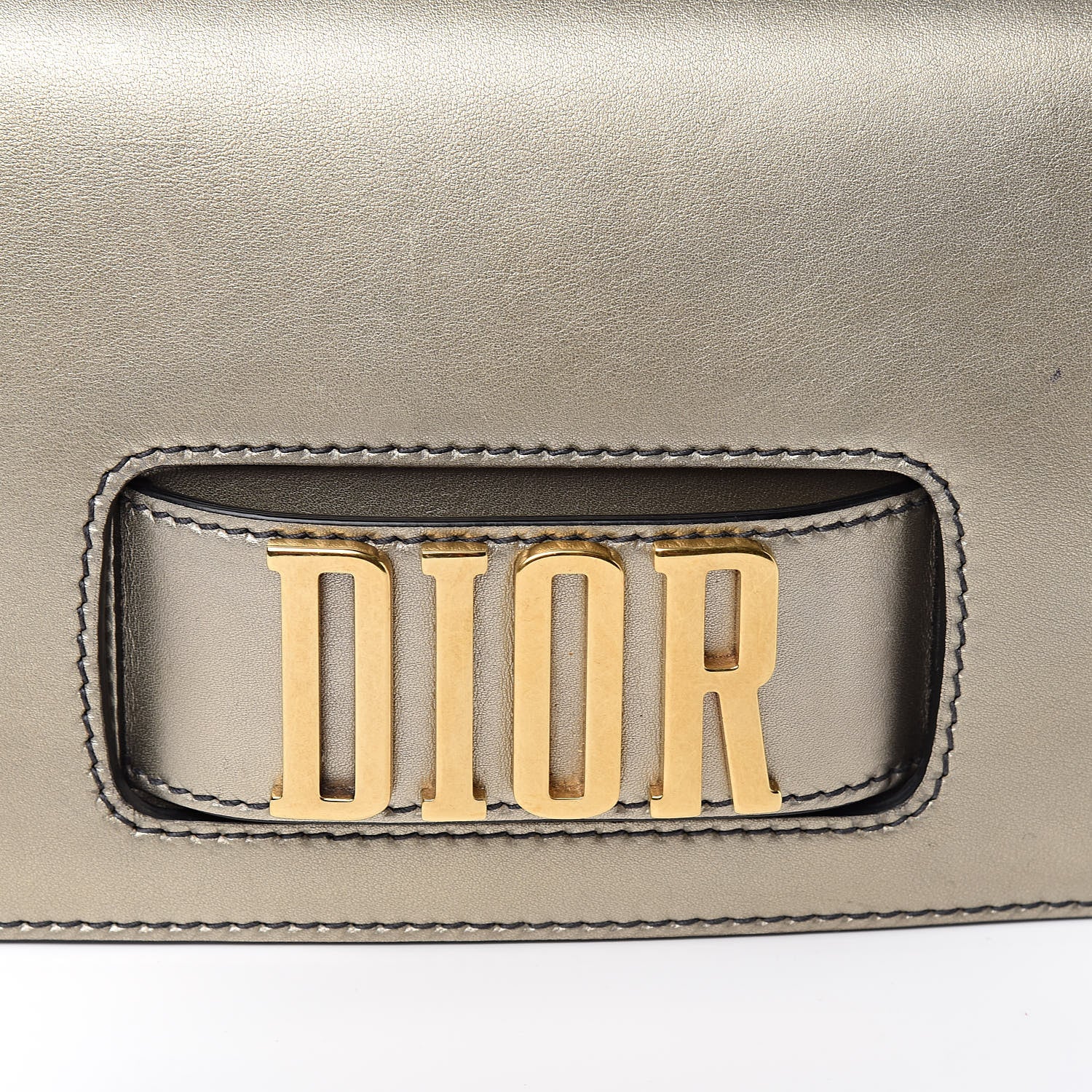 Christian Dior Metallic Smooth Calfskin Dio(r)evolution Flap Bag Gold 14 of 14