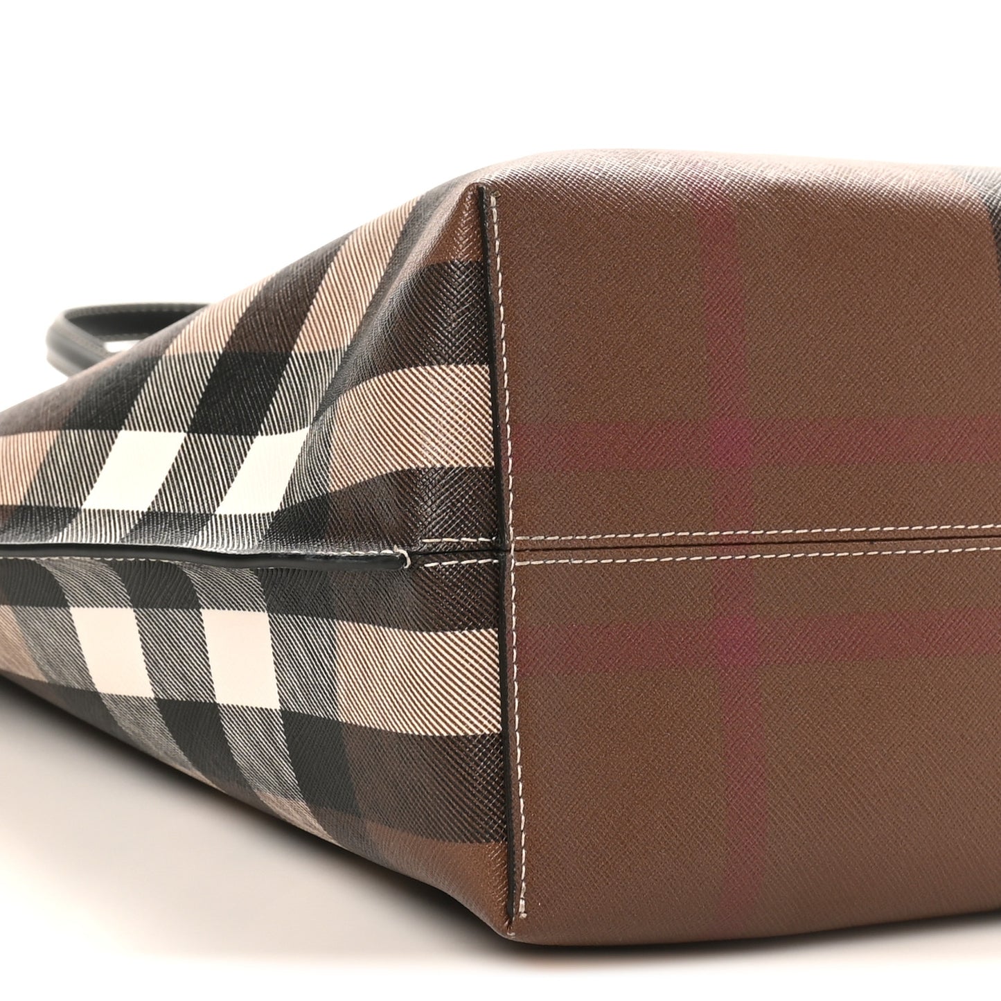 E-Canvas Check Medium Soft TB Tote Dark Birch Brown