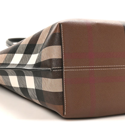 Burberry E-Canvas Check Medium Soft TB Tote Dark Birch Brown 8 of 9