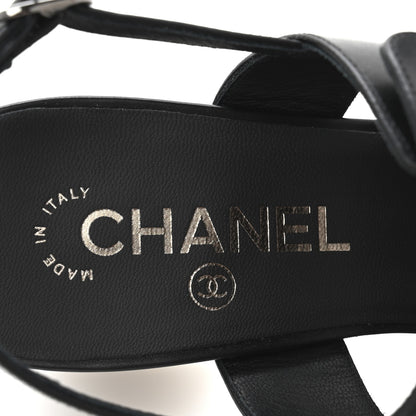 Chanel Calfskin CC Turnlock Sandals 38 Black 8 of 10