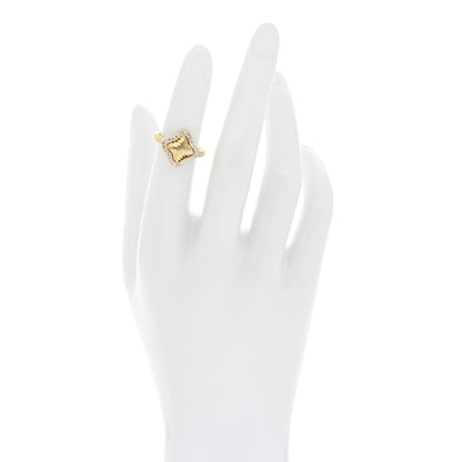 David Yurman 18K Yellow Gold Diamond 14mm Quatrefoil Cable Ring 47 4.25 2 of 4