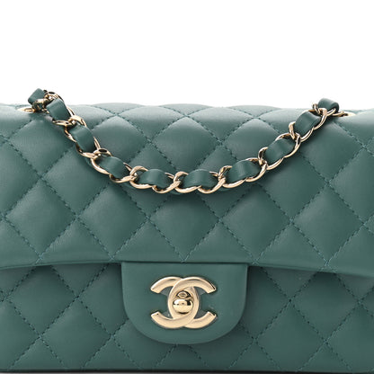 Chanel Lambskin Quilted Mini Rectangular Flap Green 7 of 9