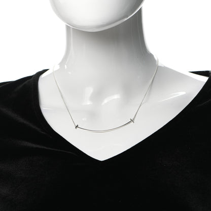Tiffany Sterling Silver Large T Smile Pendant Necklace 2 of 5