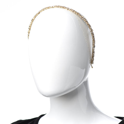 Chanel Pearl Crystal CC Headband Gold 2 of 4