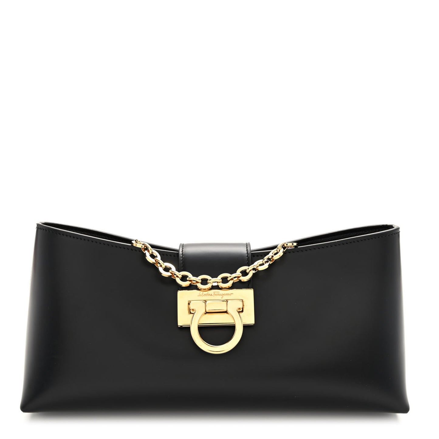 Calfskin Trifolio Shoulder Bag Black
