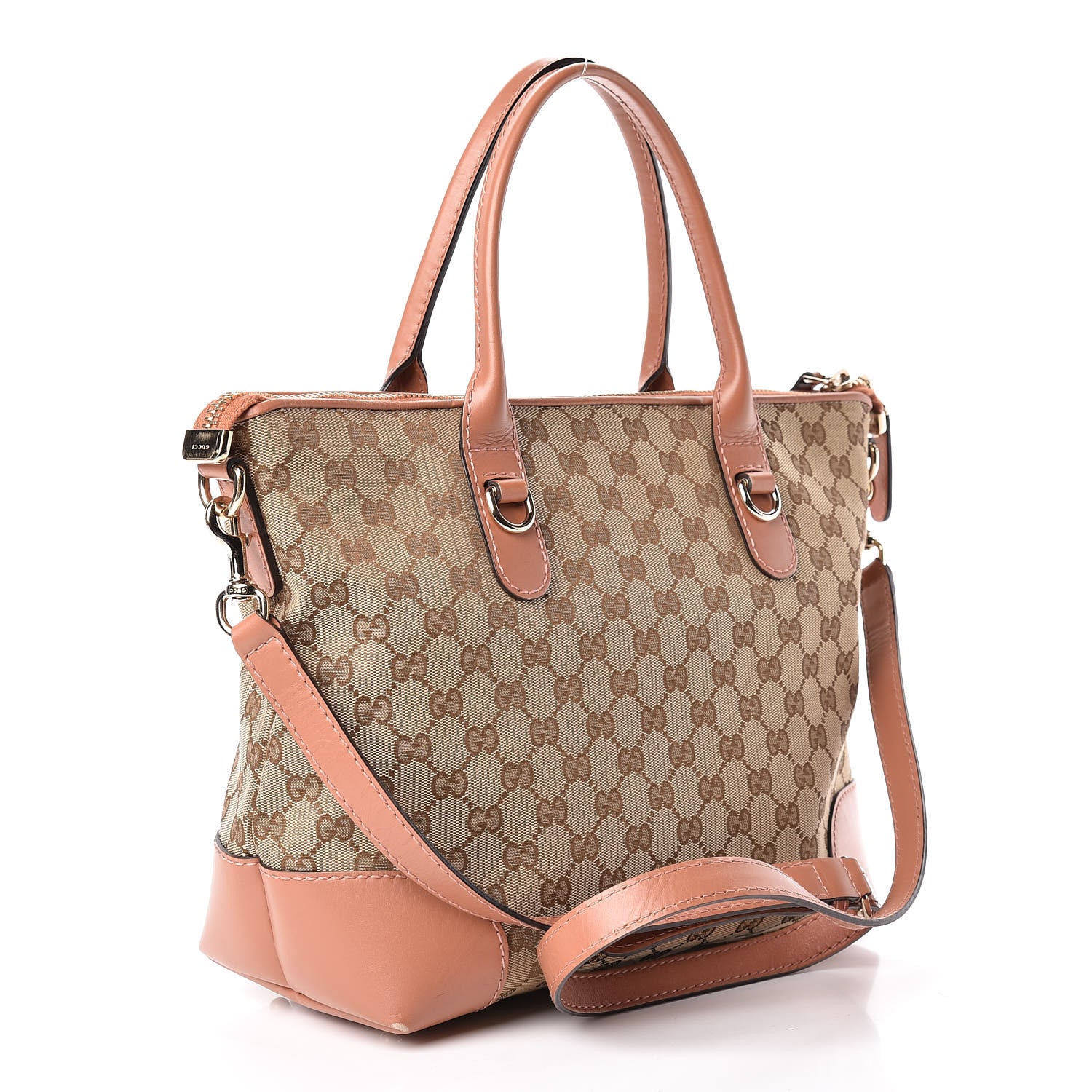 Gucci Monogram Heart Bit Charm Top Handle Tote Coral 3 of 16