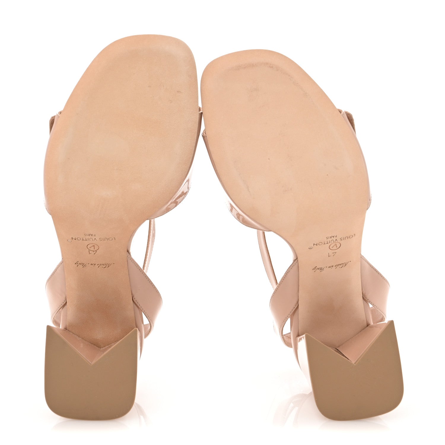 Louis Vuitton Patent Shake Platform Sandal 41 Nude Pink 1689481
