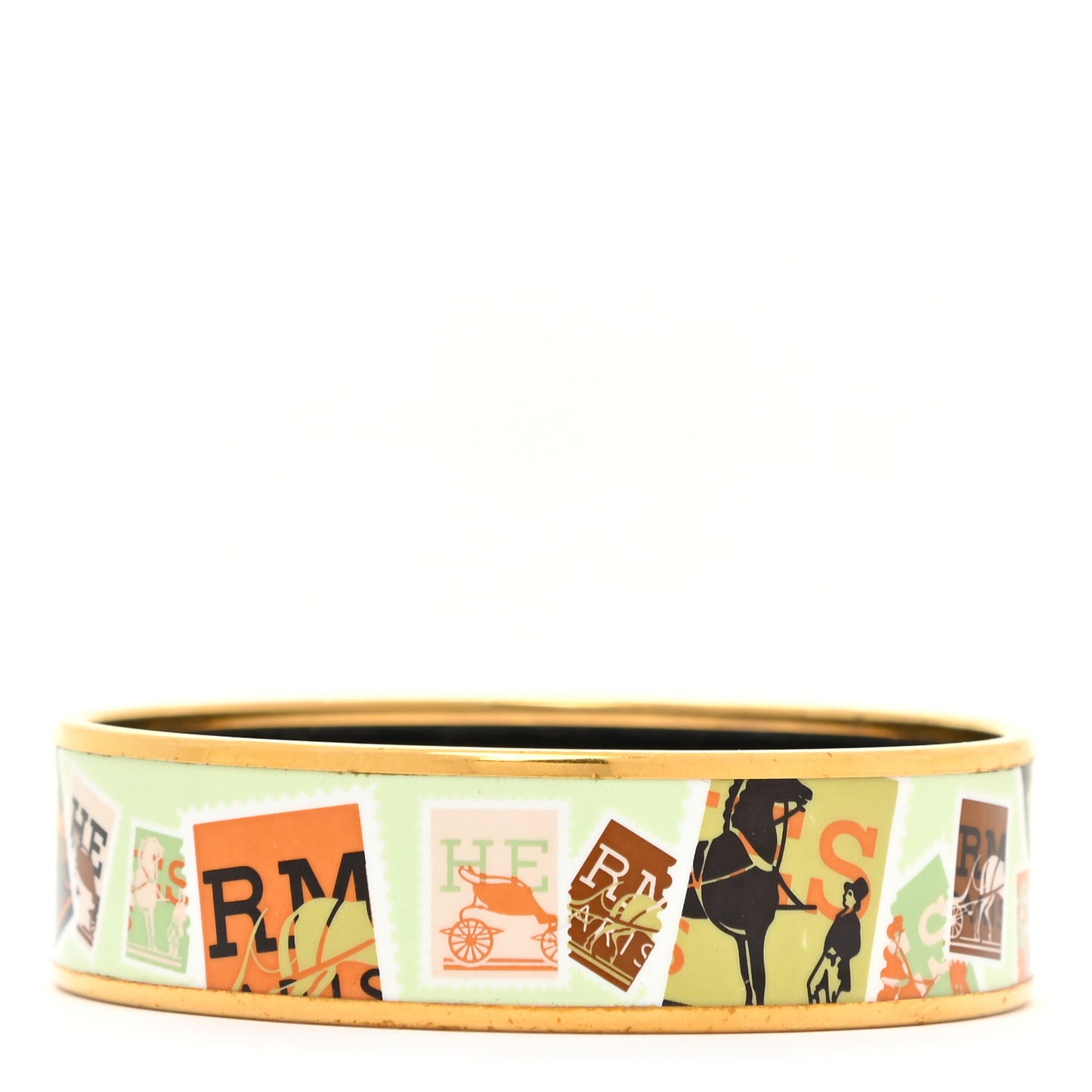 Enamel Printed Wide De Passage a Paris Bracelet 70