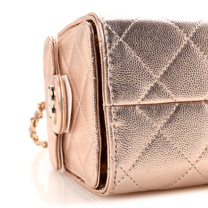 Chanel Metallic Caviar Quilted Mini Chanel 25 Handbag Copper 9 of 11