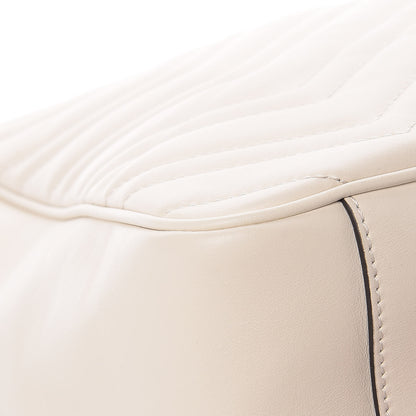 Gucci Calfskin Matelasse Large GG Marmont Shoulder Bag Mystic White 8 of 13