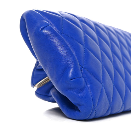 Chanel Lambskin Quilted Timeless Clutch Blue 9 of 10