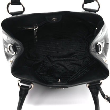 Prada Vitello Daino Shopping Tote Black 4 of 8
