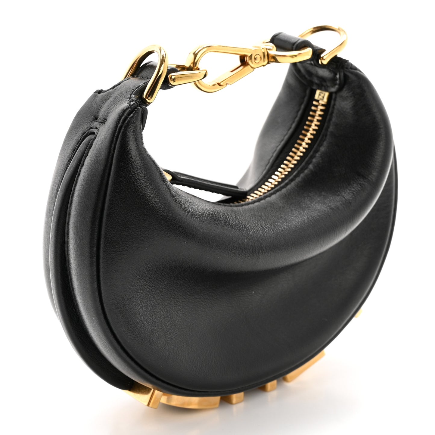 Vitello Grace Matte Nano Fendigraphy Hobo Charm Black