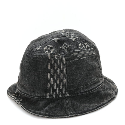 Louis Vuitton x NIGO Monogram Giant Denim Giant Damier Wave Sun Hat 60 Gray 1 of 8