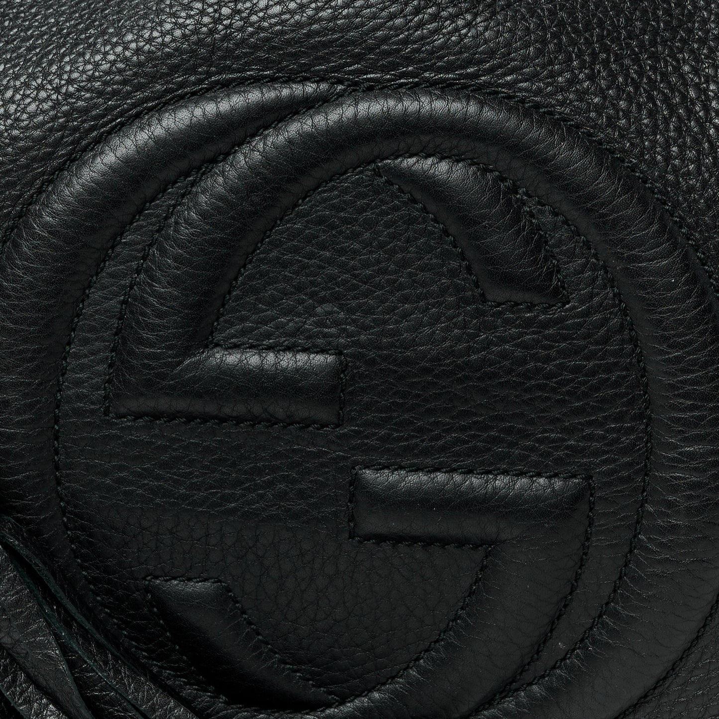 Pebbled Calfskin Medium Soho Chain Shoulder Bag Black