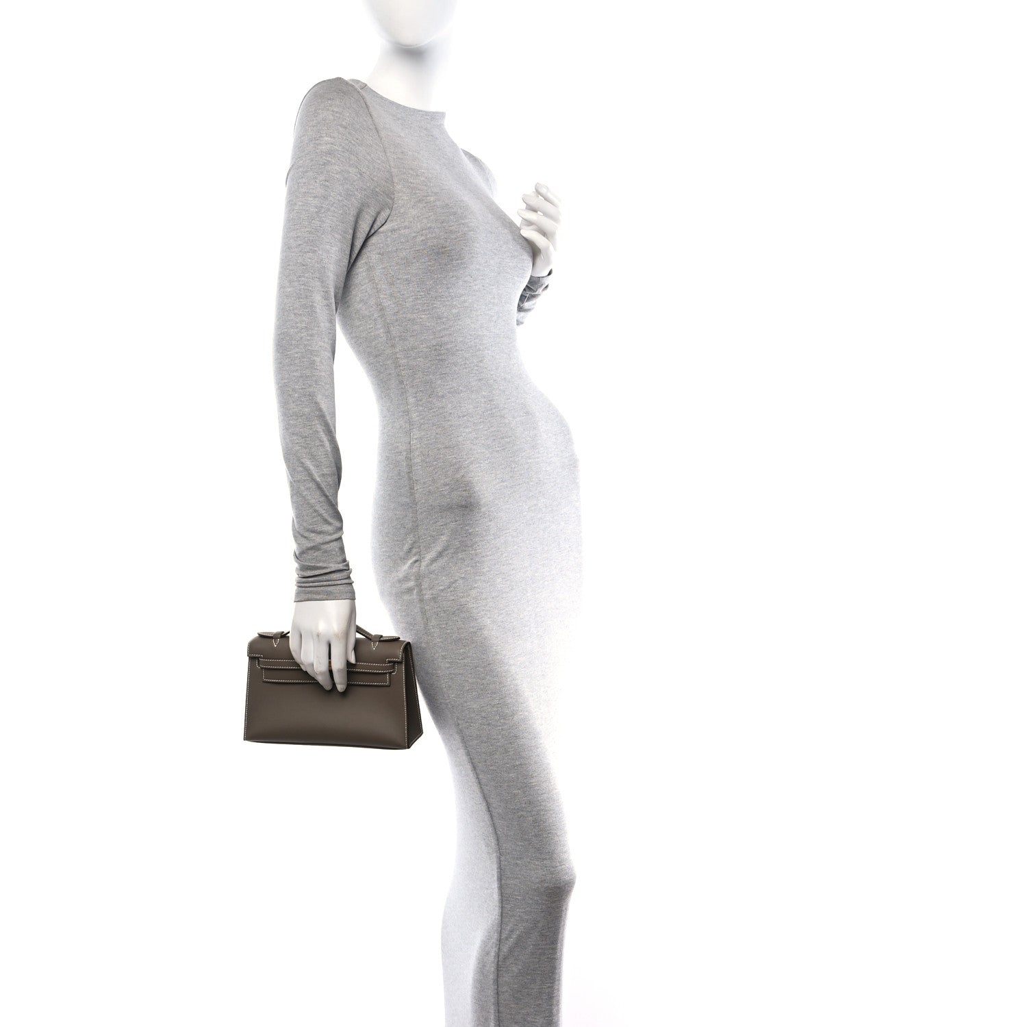 Hermes Swift Kelly Pochette Clutch Etoupe 2 of 12