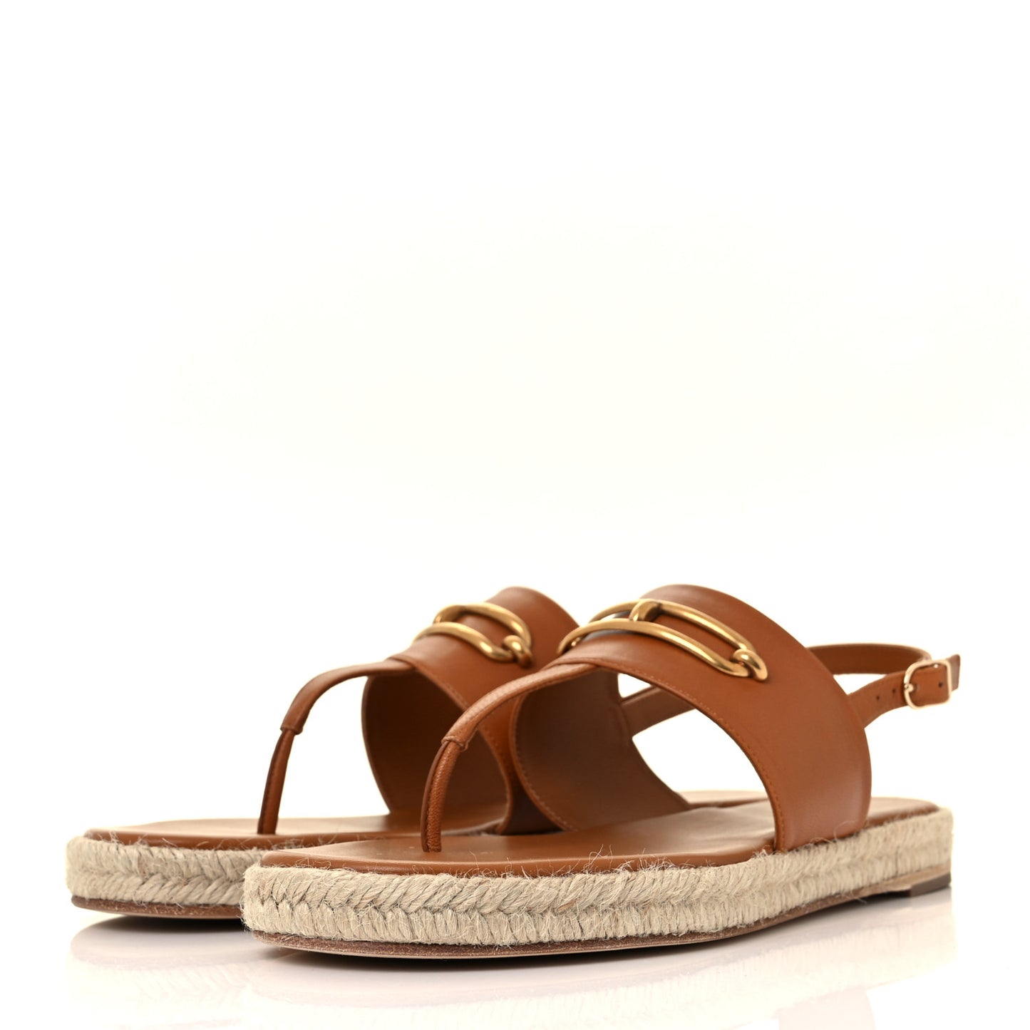 Goatskin Eloise Espadrille Sandals 38 Beige Doré
