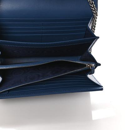 Gucci Calfskin Matelasse Aria GG Marmont Chain Wallet Clear Blue 4 of 8