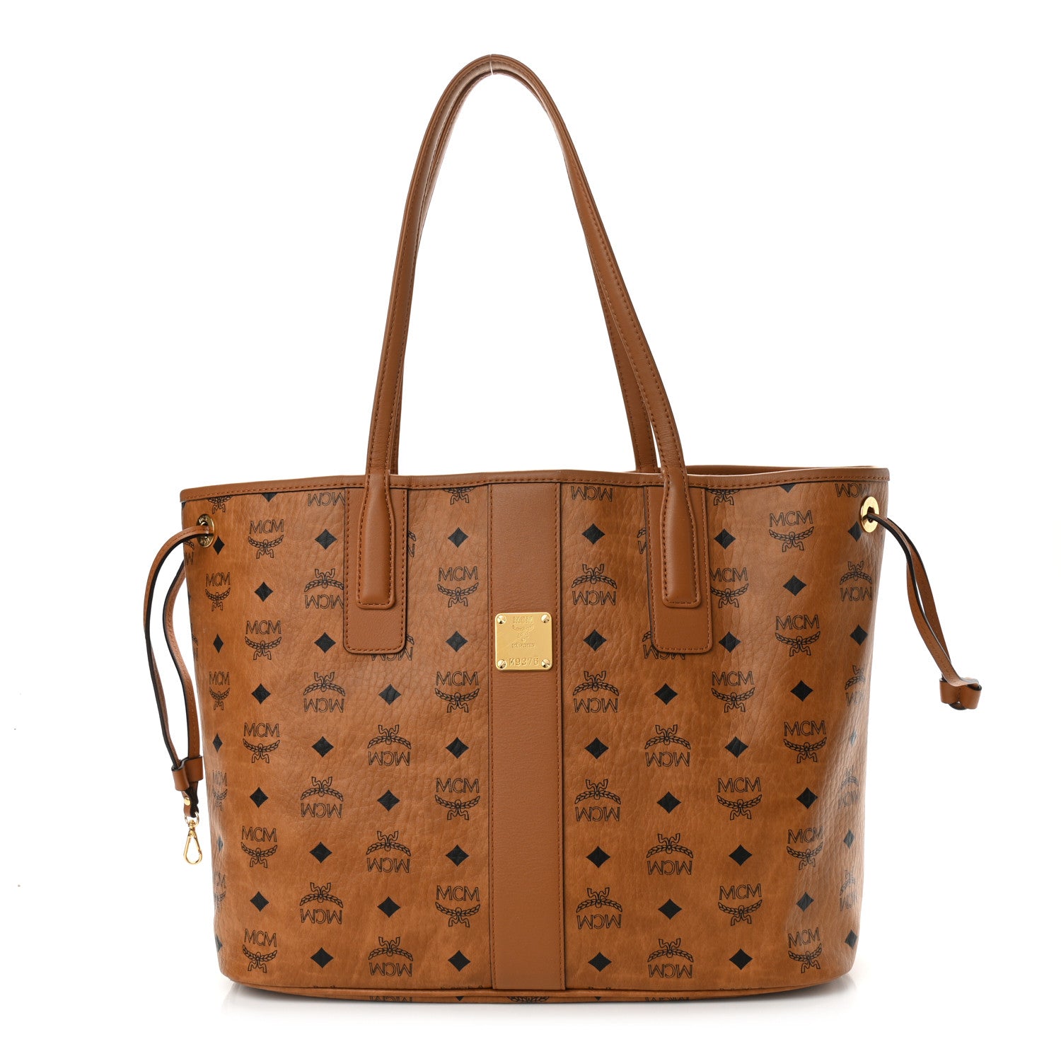 MCM Visetos Large Liz Reversible Shopper Tote Cognac 1 of 16
