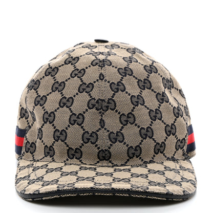 Gucci Monogram Web Baseball Hat XL Beige Blue 3 of 9