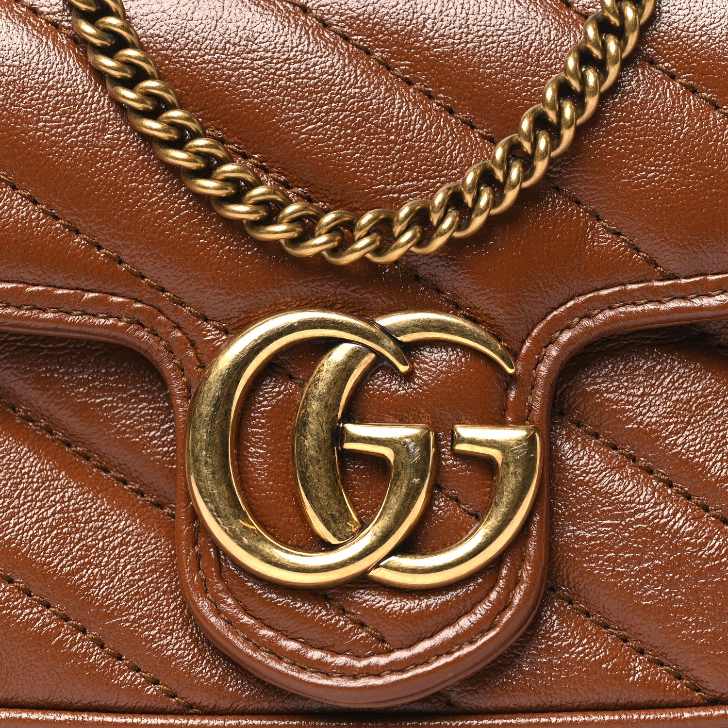 Gucci Azalea Calfskin Matelasse Diagonal Super Mini GG Marmont Shoulder Bag Cuir 8 of 11