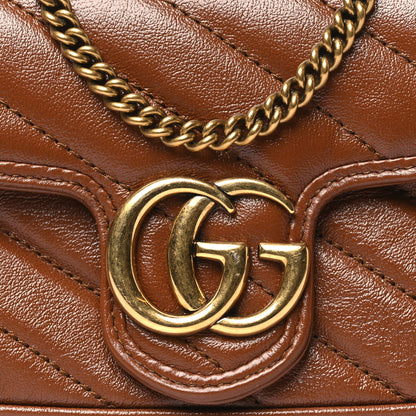 Gucci Azalea Calfskin Matelasse Diagonal Super Mini GG Marmont Shoulder Bag Cuir 8 of 11