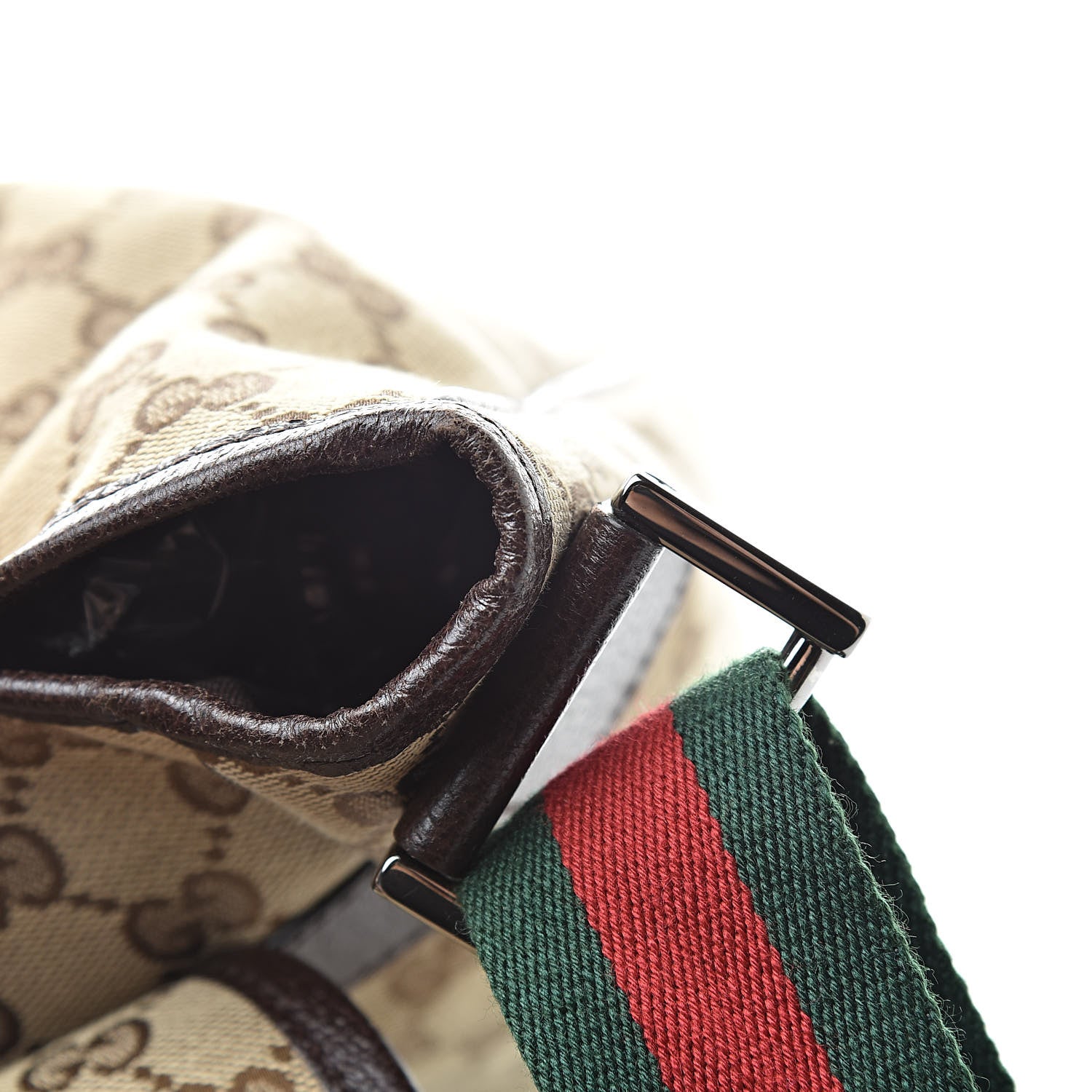Gucci Monogram Web Medium Flap Messenger Beige Dark Brown 11 of 13
