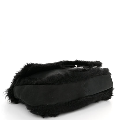 Chanel Suede Fur Quilted Flap Black 4 of 10