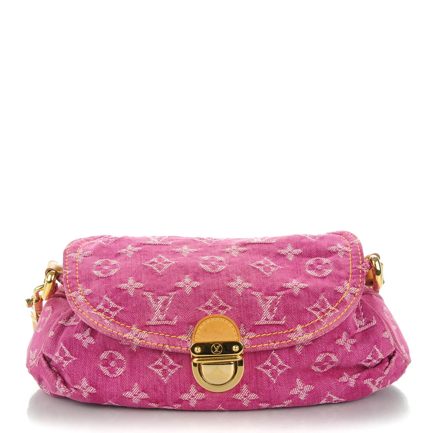 Monogram Denim Mini Pleaty Fuchsia