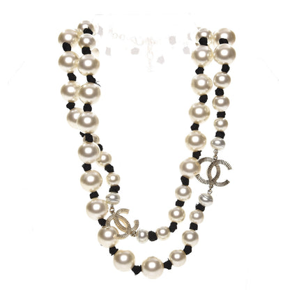 Chanel Graduated Pearl CC Long Necklace Gold 3 of 7