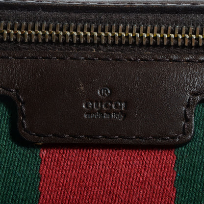 Gucci Monogram Selleria Calfskin Vintage Web Medium Boston Beige Ebony Cocoa 5 of 8